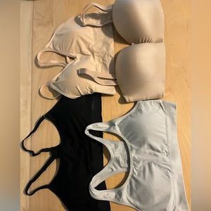 Tilley Bra Bundle (three Tilley Bras and one Bali strapless bra) All size Medium